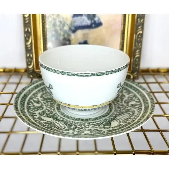 Hermès Paris “Early America” Porcelain Cup & Saucer Vintage 2005 France - Picture 5 of 9